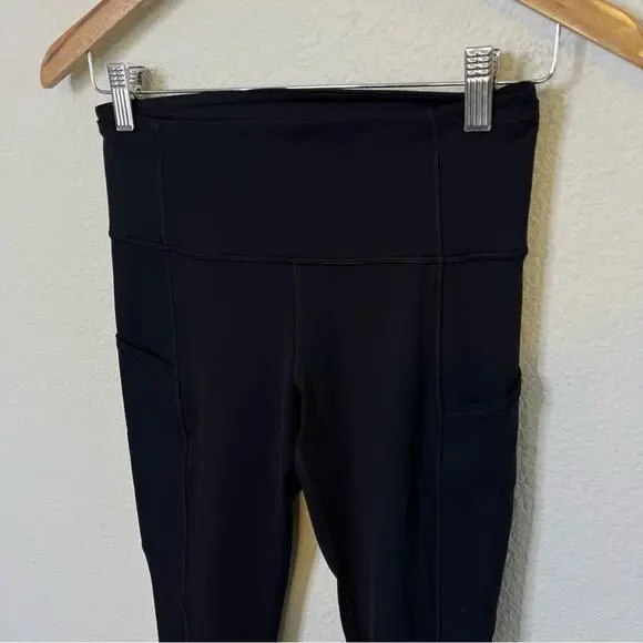 Lululemon Fast & Free 7/8 Tight II *Non-Reflective Nulux Black Leggings Size 6 - Picture 3 of 6
